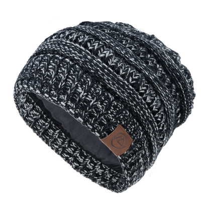 Beanies Women Satin Lined Beanie Winter Hats for Women Silk Lined Slouchy Beanie for Winter Warm Knit Cuffed Beanie Hat