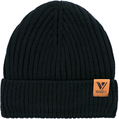 Vgogfly Lined Men Beanie Slouchy Knit Skull Cap Warm Stocking Hats Guys Women Striped Winter Beanie Hat
