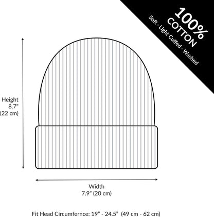 The Hat Depot - 100% Cotton Soft and Light Cuffed Skull Plain Daily Washed Beanie
