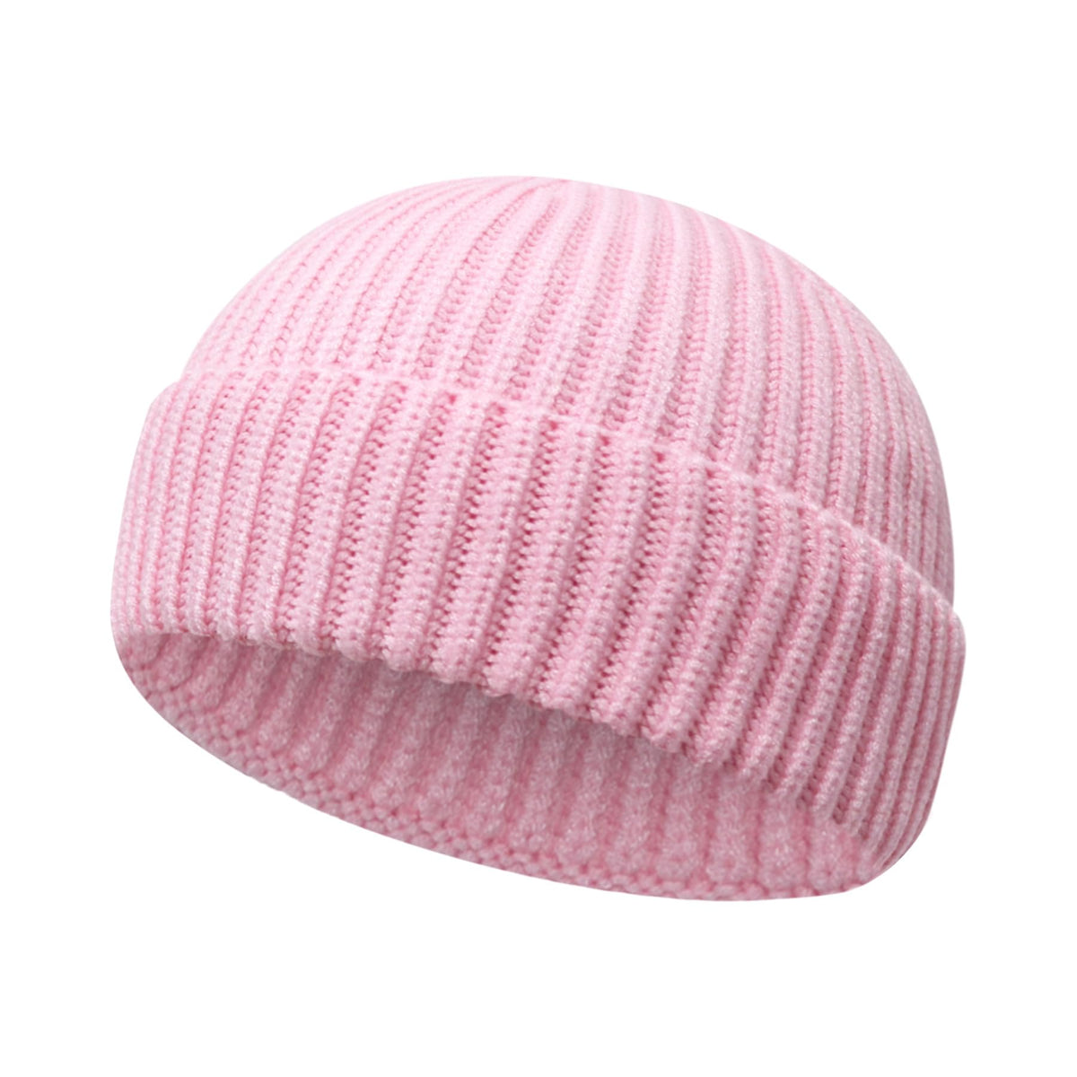 Wool Fisherman Beanies for Men Women Short Cuff Knit Beanie