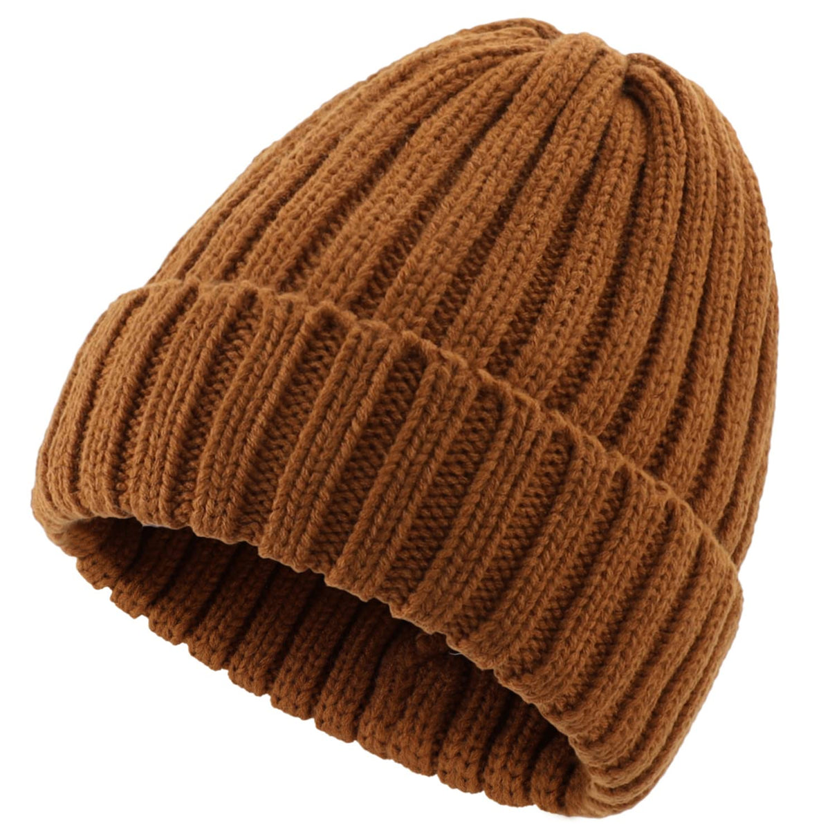 Connectyle Women's Rib Knit Cuffed Beanie Hat Stretch Acrylic Winter Hat Thick Warm Snow Ski Cap
