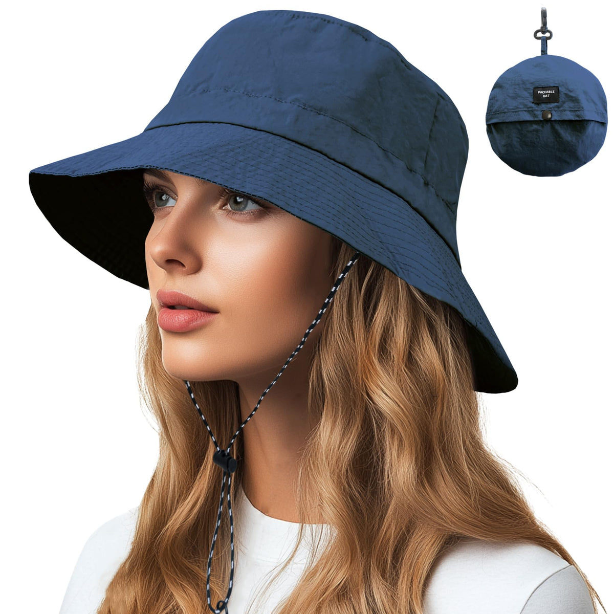 NPQQUAN Sun Bucket Hats for Woman Men Lightweight Sun Hat Packable Foldable