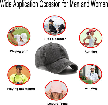 PFFY 2 Packs Vintage Washed Distressed Baseball Cap Dad Hat for Men Women