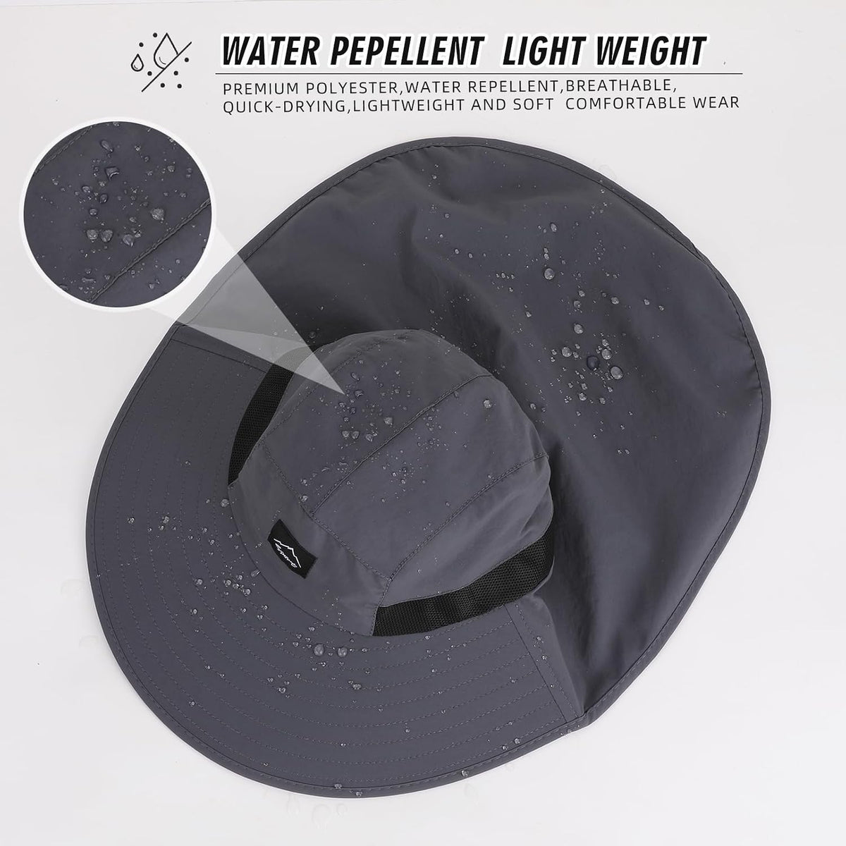 Rosoz Outdoor Sun Hat for Men Women, UPF 50+Fishing Hat with Neck Flap
