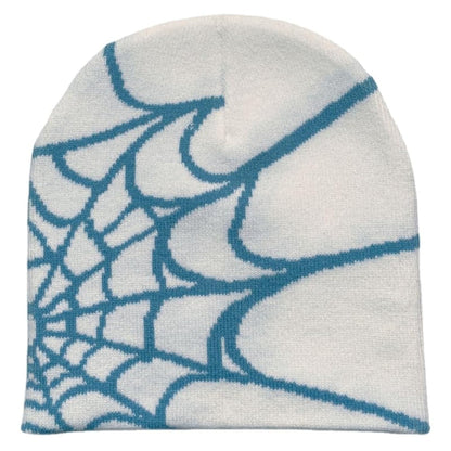 Pooyikoi Y2K Gothic Spider Pattern Wool Acrylic Knitted Hat Women Beanie Winter Warm Beanies Men Casual Skullies Outdoor