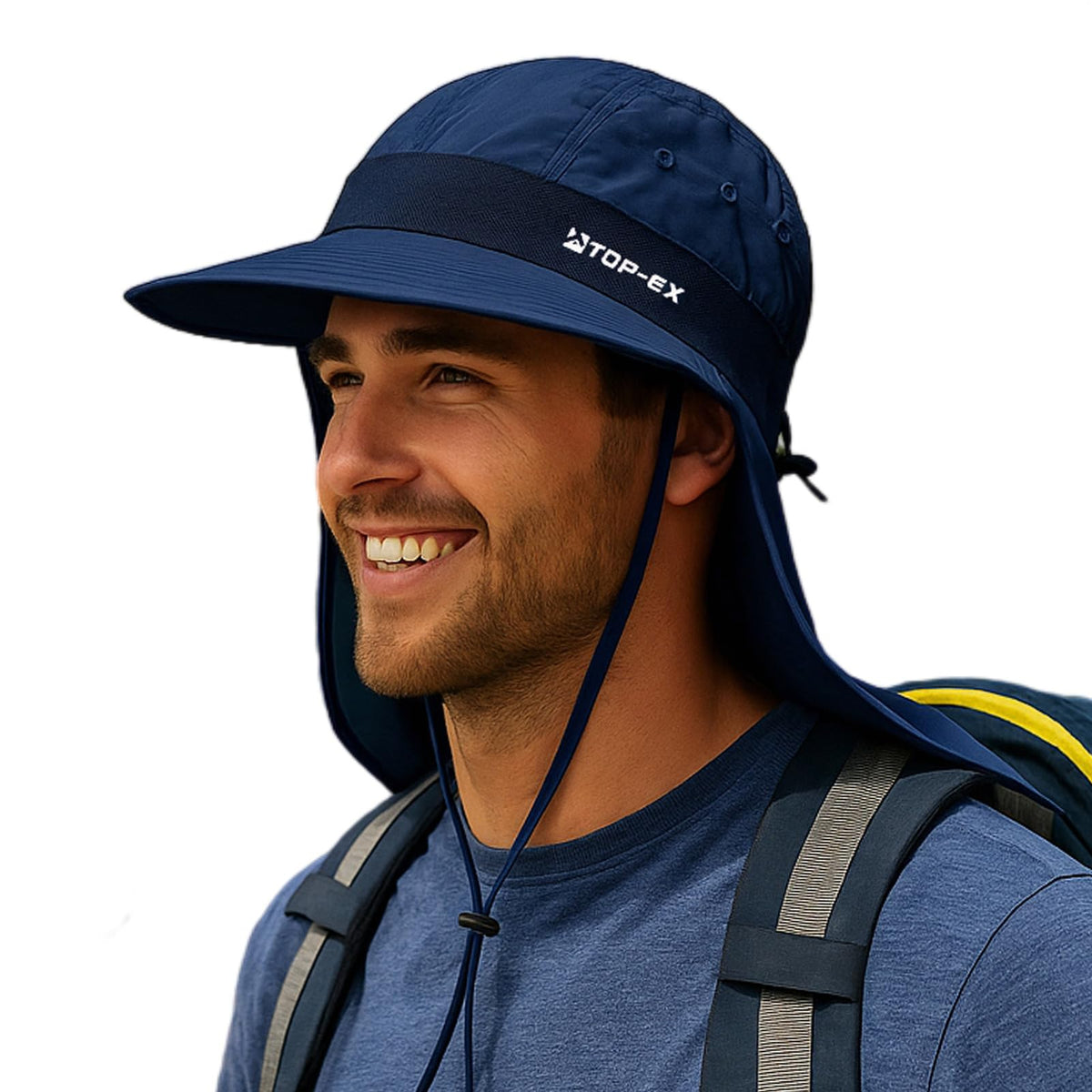 TOP-EX UPF 50+ Cooling Wide Brim Sun Hat for Men with Neck Flap, Packable