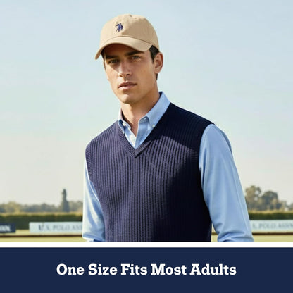 U.S. Polo Assn. Baseball Cap, 100% Cotton Adjustable Dad Hat with Small Pony Logo