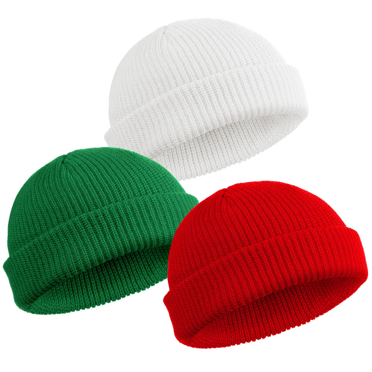 SATINIOR 4 Pieces Trawler Beanie Watch Hat Roll up Edge Skullcap Fisherman Beanie Unisex