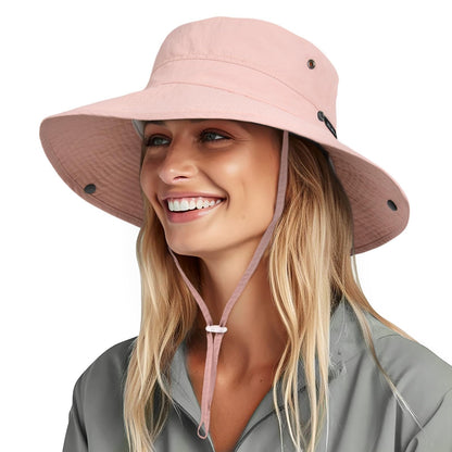 FURTALK Sun Hats for Women Ponytail Wide Brim Summer Packable Cowboy Hat