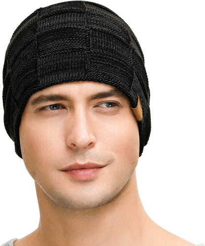 Vgogfly Slouchy Beanie for Men Winter Hats for Guys Cool Beanies Mens Lined Knit Warm Thick Skully Stocking Binie Hat