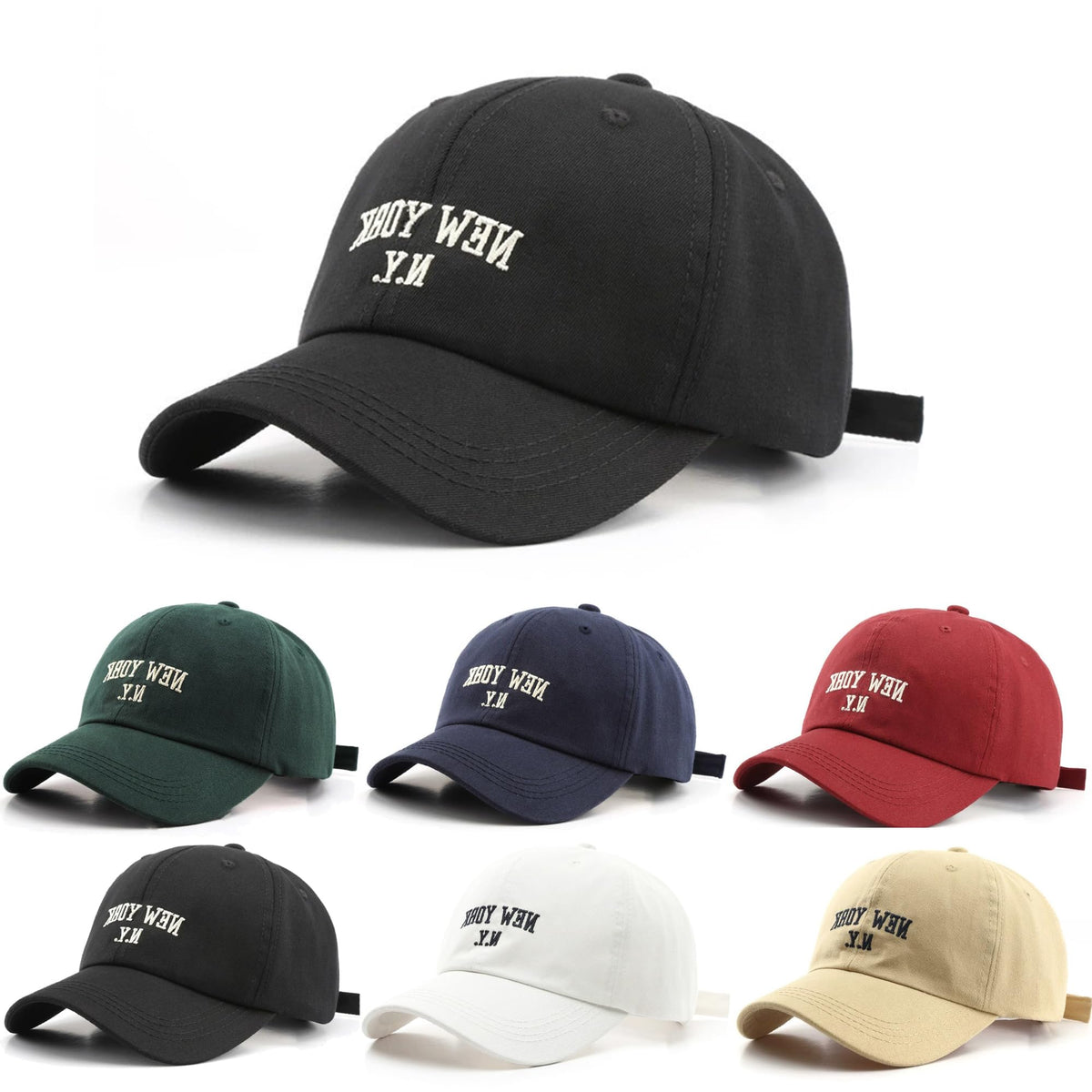 6Pack Unisex Vintage Washed Cotton Baseball Cap Soft Unconstructed Plain Blank Adjustable Size Dad Hat