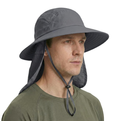 Home Prefer UPF 50+ Sun Hat with Neck Flap Wide Brim Fishing Hat for Men