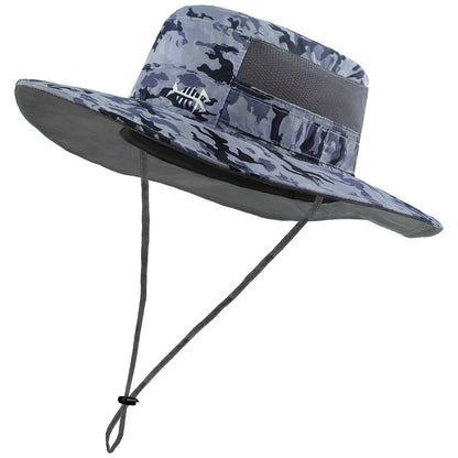 BASSDASH UPF 50+ Sun Fishing Hat Water Resistant with Detachable Neck Flap