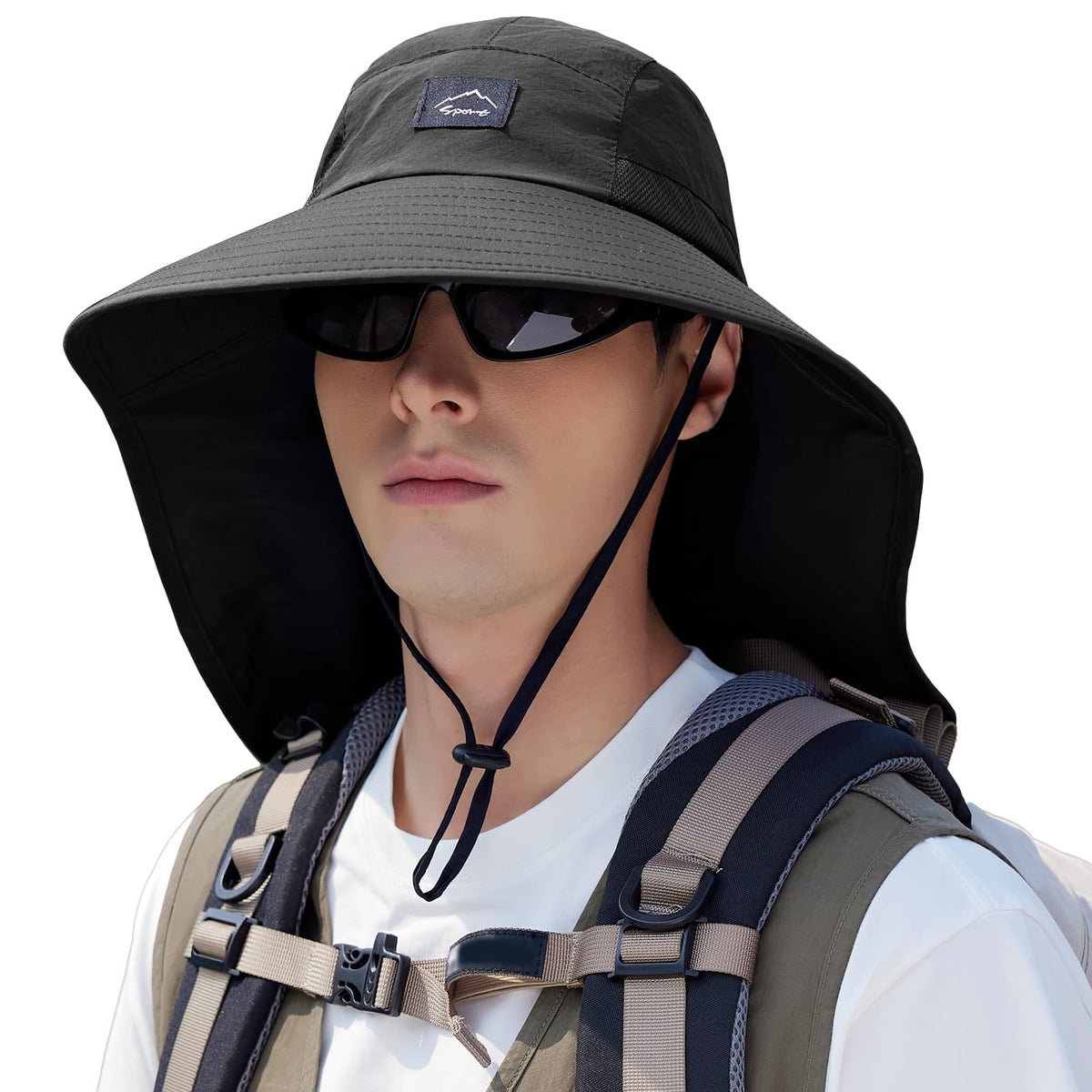 Rosoz Outdoor Sun Hat for Men Women, UPF 50+Fishing Hat with Neck Flap