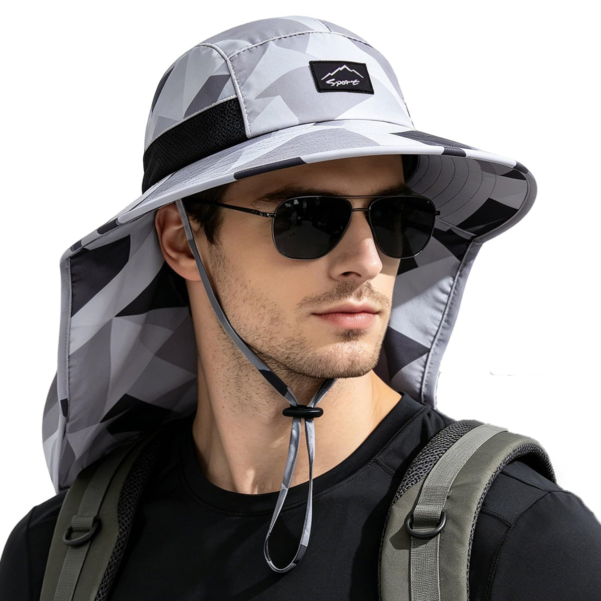 Rosoz Outdoor Sun Hat for Men Women, UPF 50+Fishing Hat with Neck Flap