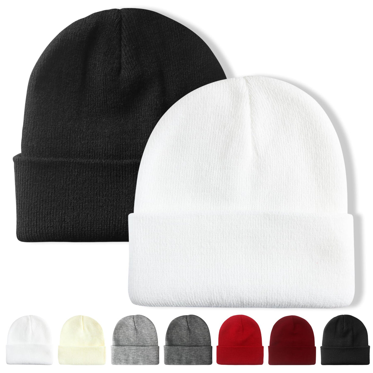 NPQQUAN 2 Packs Beanie for Men Women Winter Hats for Mens Beanie Skull Cap