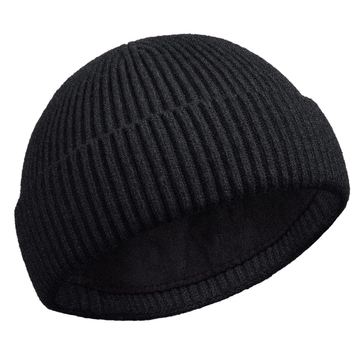 ROYBENS Swag Wool Knit Cuff Short Fisherman Beanie for Men Women Winter Hat