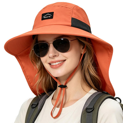 Rosoz Outdoor Sun Hat for Men Women, UPF 50+Fishing Hat with Neck Flap