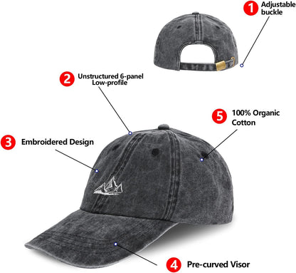 Dad Hat Baseball Cap Unisex Outdoor Unstructured Washed Soft Cotton Mountain Hat