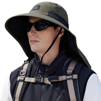 Rosoz Outdoor Sun Hat for Men Women, UPF 50+Fishing Hat with Neck Flap