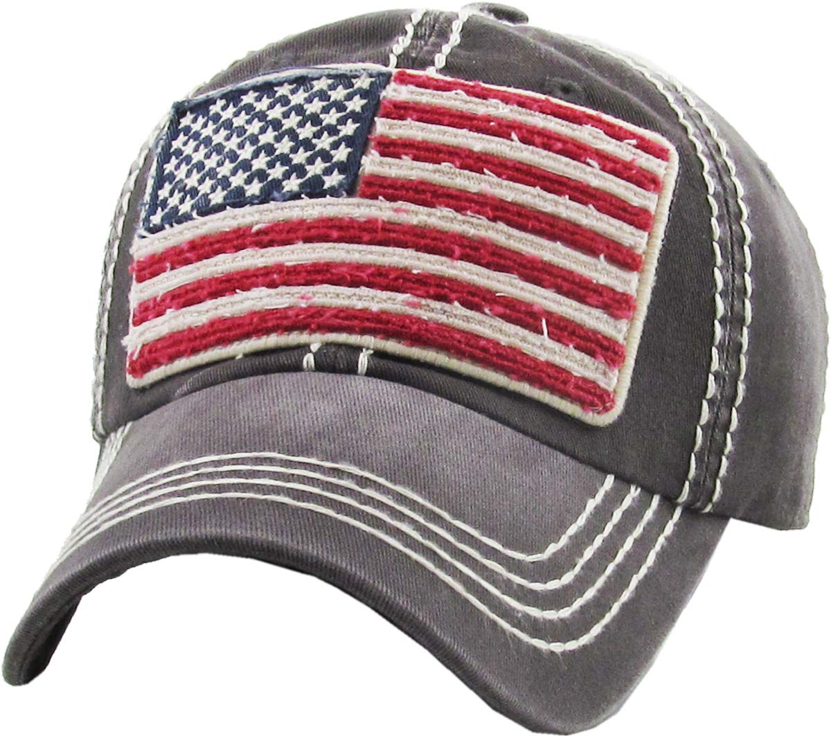 KBETHOS Flag USA America Military Thin Blue Line Thin Red Line Vintage Distressed Baseball Cap Dad Hat Unisex Adjustable…