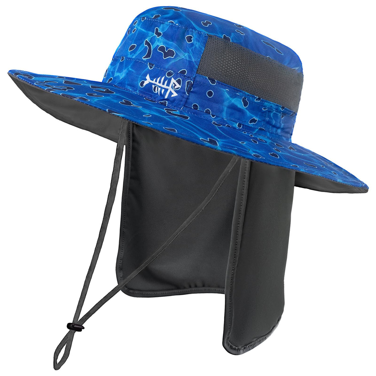 BASSDASH UPF 50+ Sun Fishing Hat Water Resistant with Detachable Neck Flap