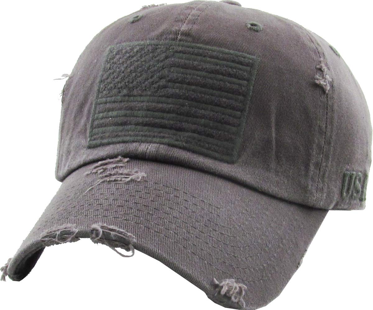 KBETHOS Flag USA America Military Thin Blue Line Thin Red Line Vintage Distressed Baseball Cap Dad Hat Unisex Adjustable…