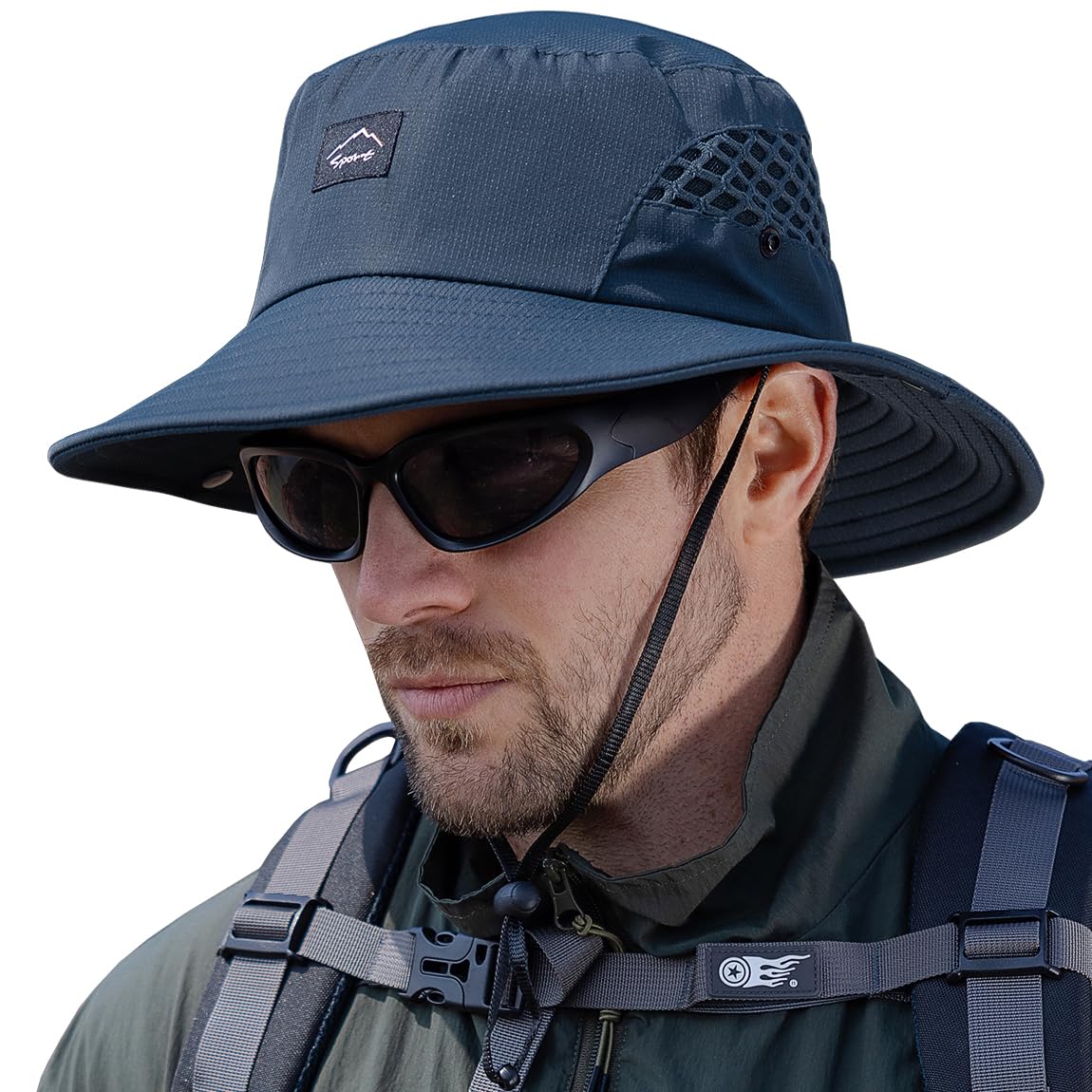 Sireck Fishing Hat, UPF50+ Wide Brim Sun Hat for Men Women, UV Protection Hiking Beach Bucket Hats Summer Safari Hat