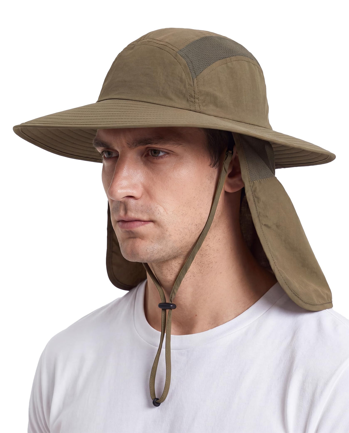Home Prefer UPF 50+ Sun Hat with Neck Flap Wide Brim Fishing Hat for Men