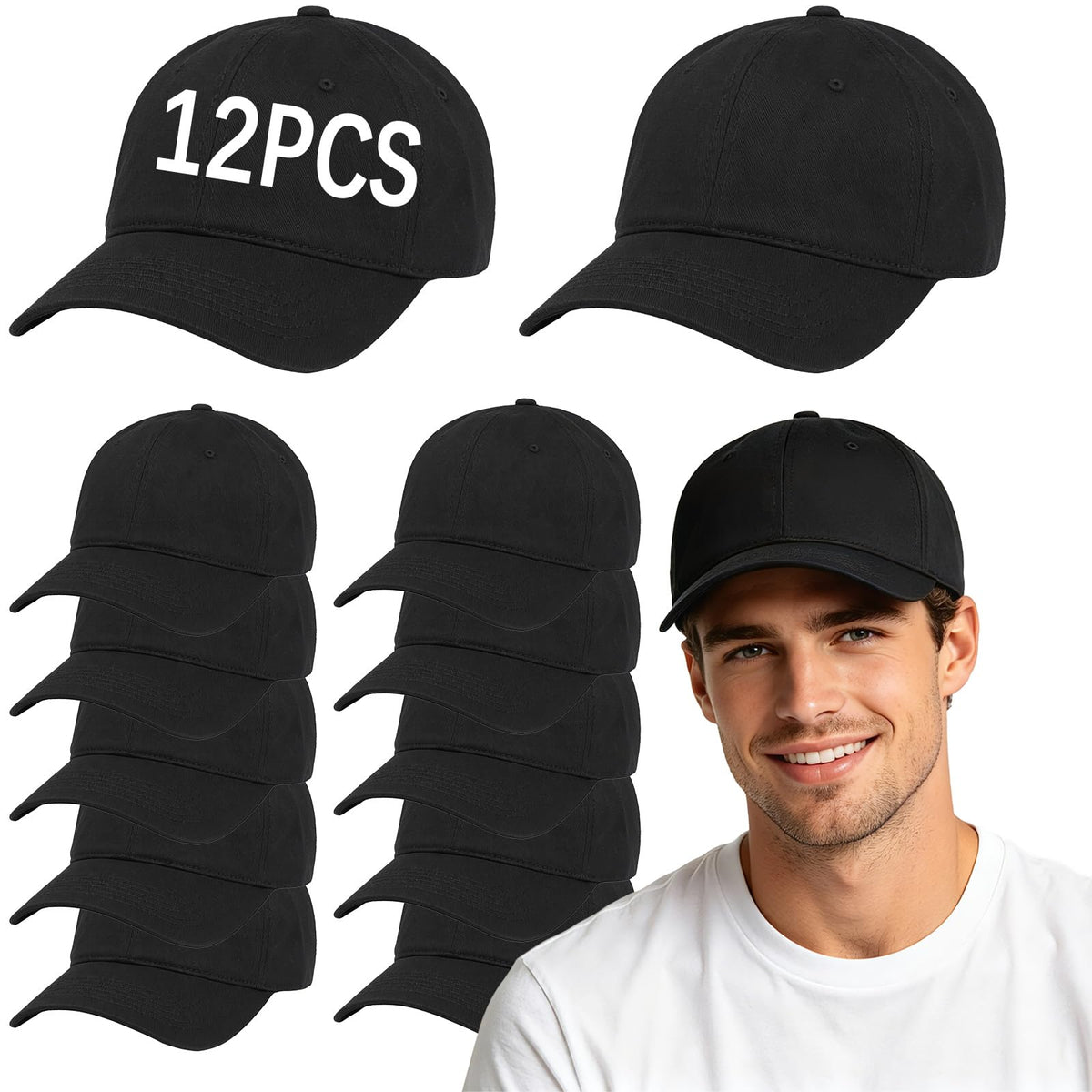 Baseball Cap for Men Women,with Ventilation Eyelets, Adjustable Fit for Hiking Fishing Running Golf