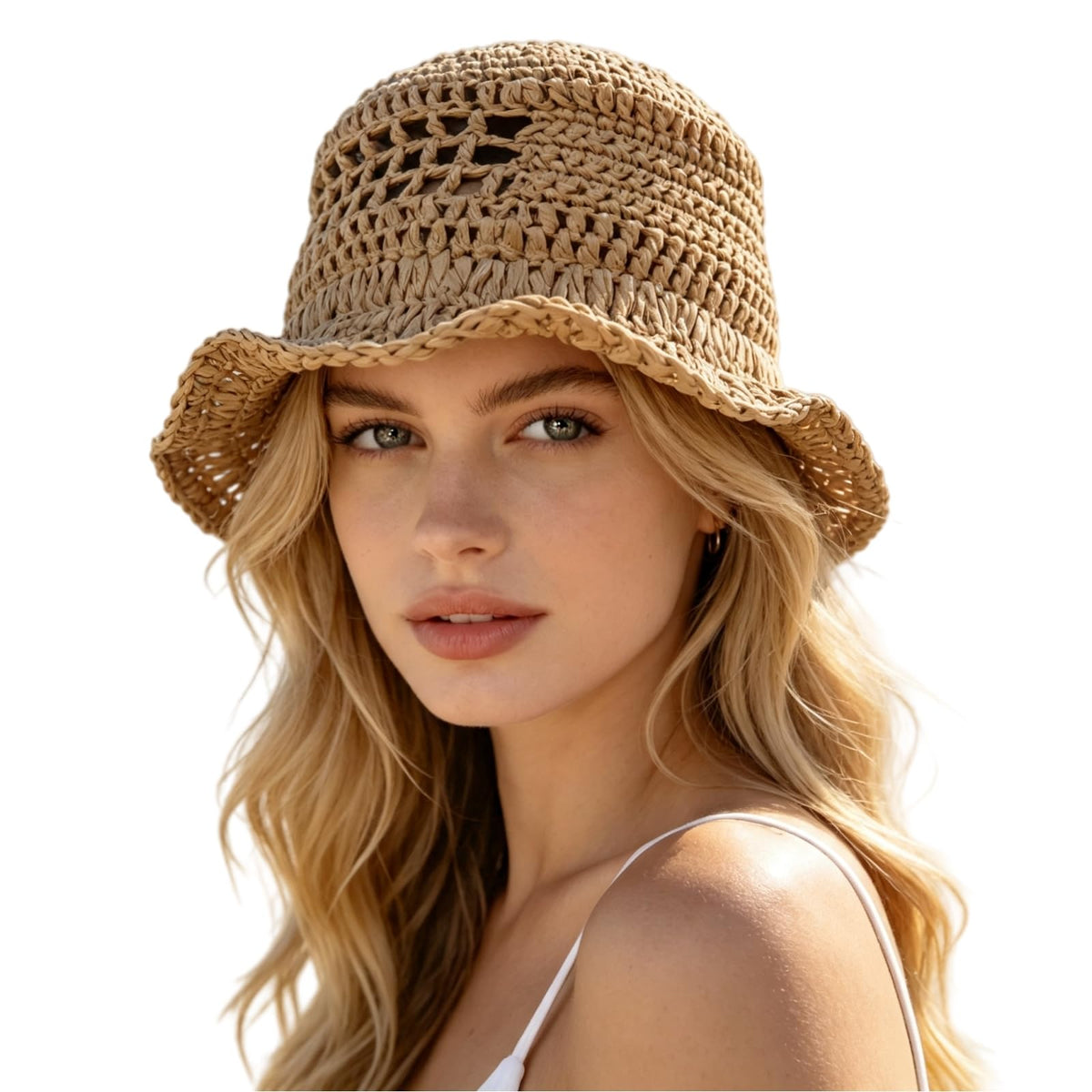 Floppy Big Beach Straw Hats for Women Foldable Summer Wide Brim Packable Sun Hat Womens Travel Straw Fedora Hat