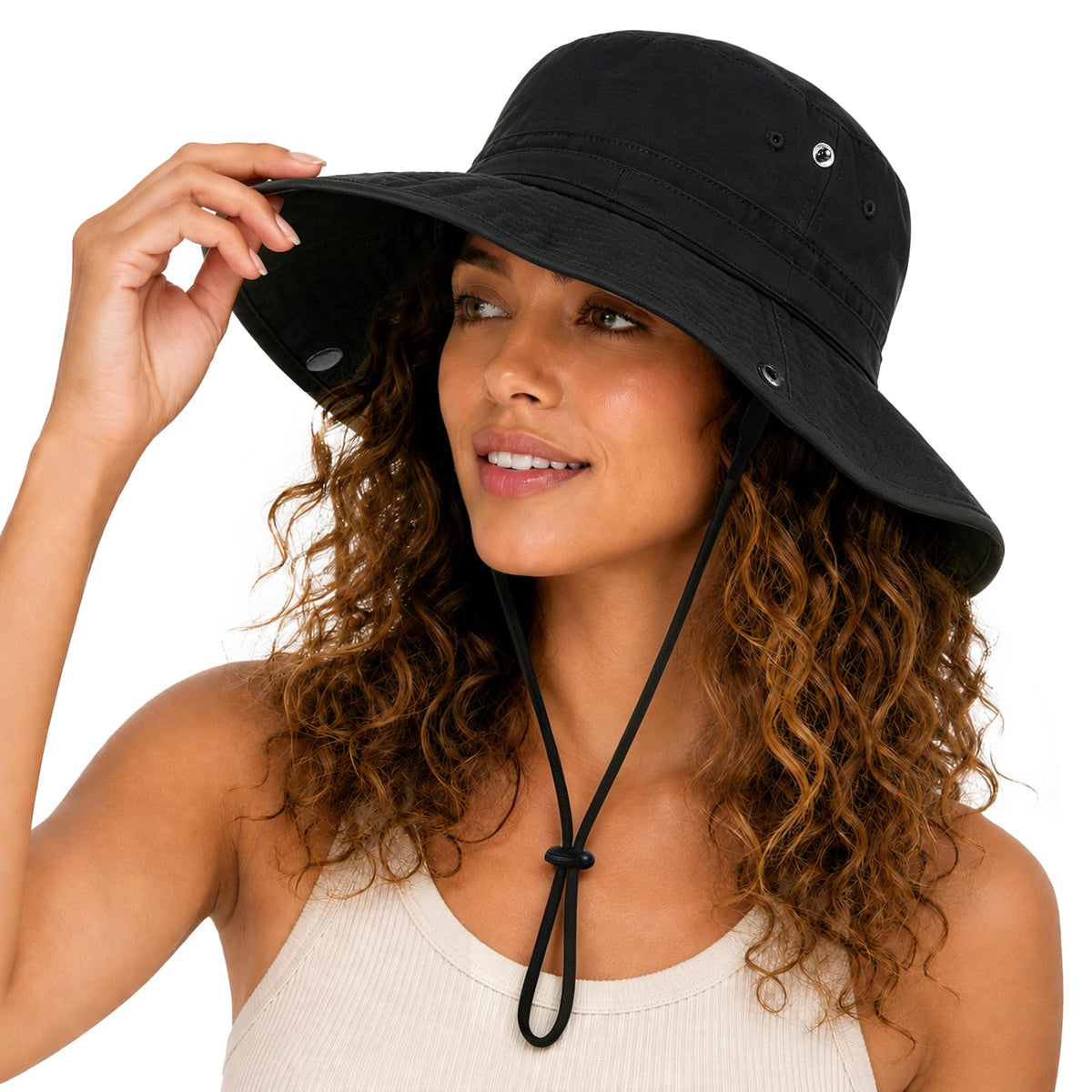 Womens Satin Lined Sun Hat UV Protection Washed Cotton Sun Hat with Satin Lining for Outdoor Beach Travel Hiking