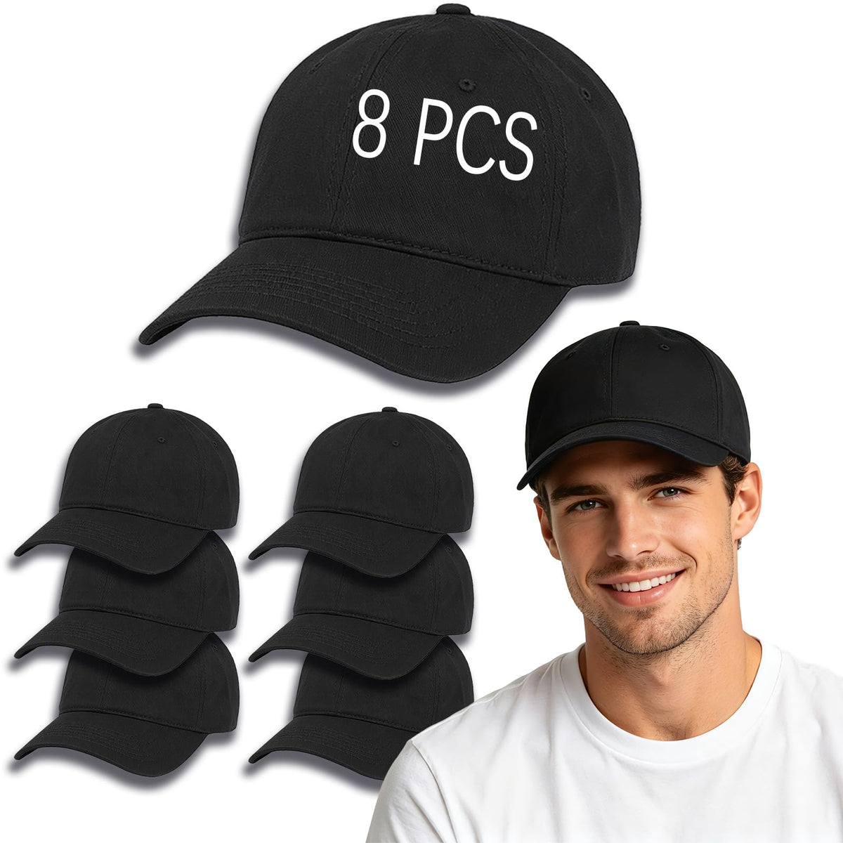 Baseball Cap for Men Women,with Ventilation Eyelets, Adjustable Fit for Hiking Fishing Running Golf