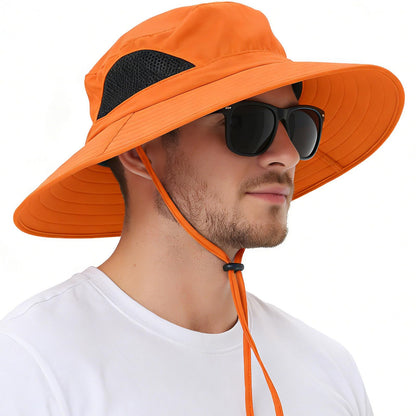 Wide Brim Sun Bucket Hat, Waterproof Boonie Hat for Men & Women