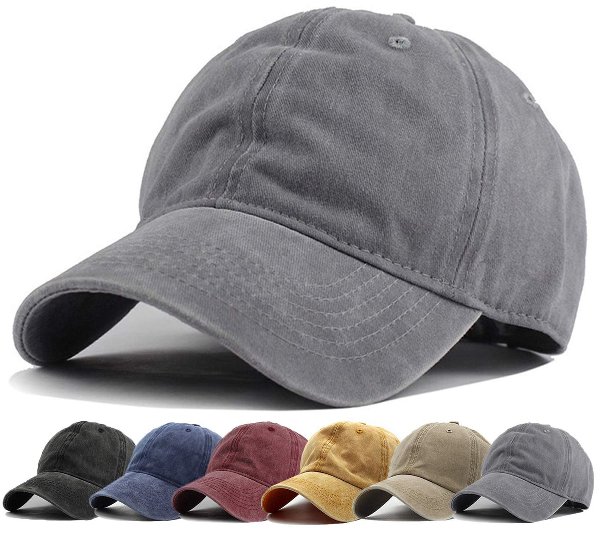HH HOFNEN Baseball Cap Washed Cotton Unstructured Vintage Hat for Men Women
