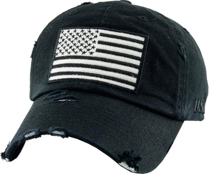 KBETHOS Flag USA America Military Thin Blue Line Thin Red Line Vintage Distressed Baseball Cap Dad Hat Unisex Adjustable…