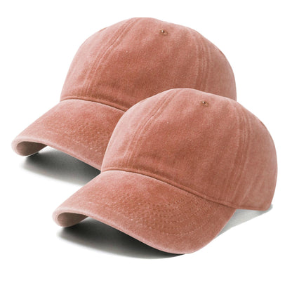 PFFY 2 Packs Vintage Washed Distressed Baseball Cap Dad Hat for Men Women