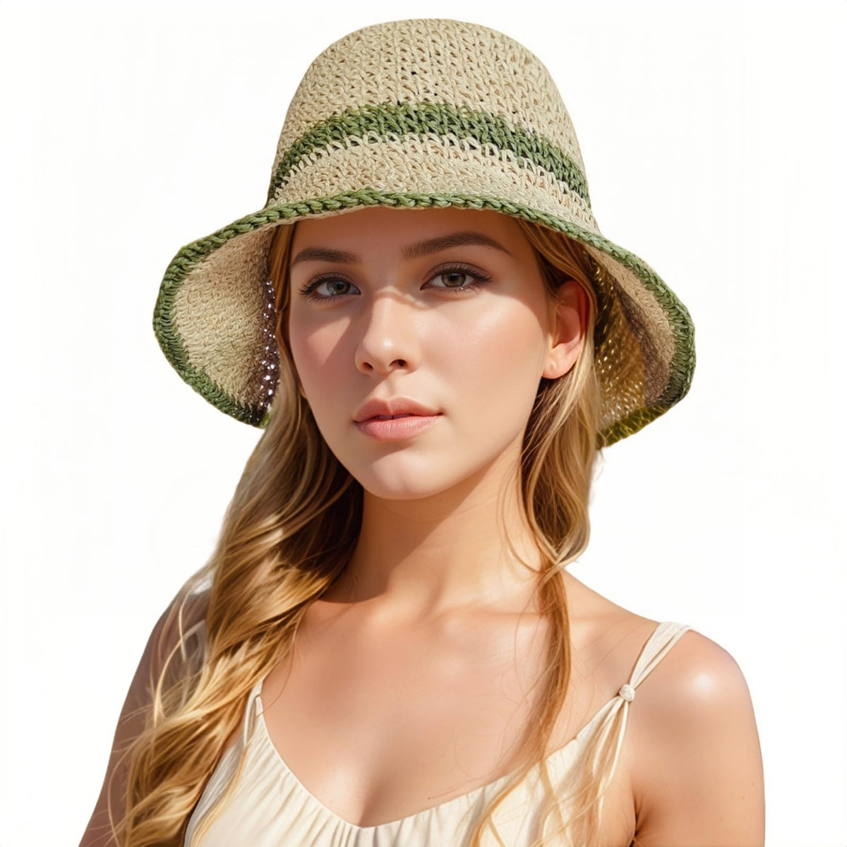 Floppy Big Beach Straw Hats for Women Foldable Summer Wide Brim Packable Sun Hat Womens Travel Straw Fedora Hat