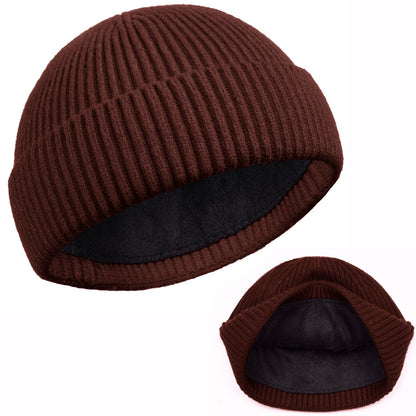 ROYBENS Swag Wool Knit Cuff Short Fisherman Beanie for Men Women Winter Hat