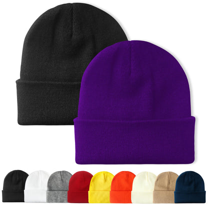 PFFY Unisex Beanie Hats for Men Women Plain Knit Winter Beanies Warm Hat