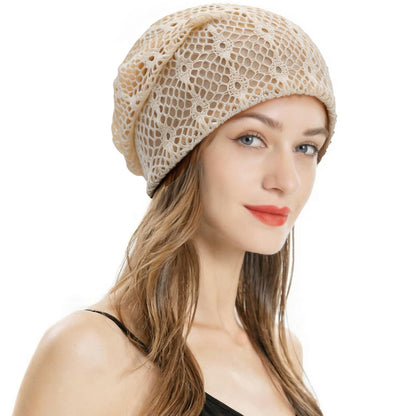 ZLYC Women Fashion Knit Slouchy Beanie Hat Thin Stretch Skull Cap