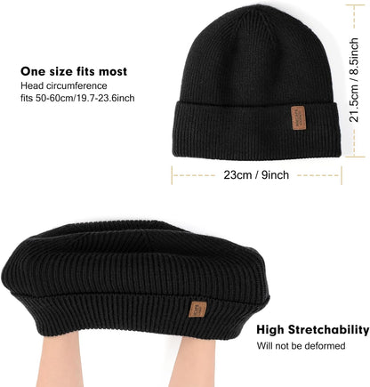 Wmcaps Winter Beanie for Men Women, Soft Warm Fleece Lined Knit Hat