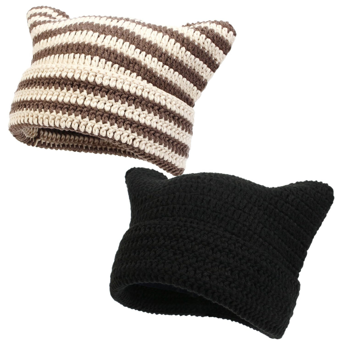 Women Beanie Warm Winter Hats, Soft Knit Lazy Beanie for Women, Women Cat Beanie，Women Fox hat, Slouchy Beanies for Women