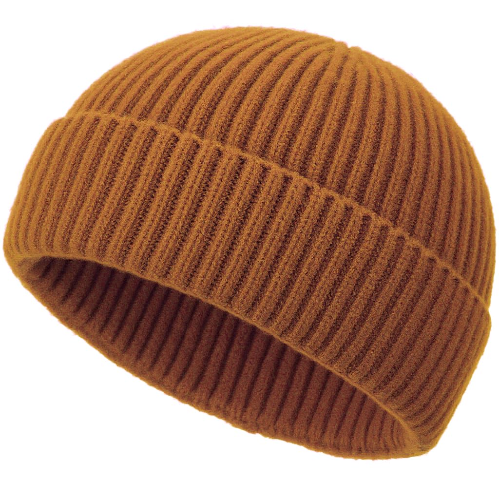Wool Fisherman Beanies for Men Knit Fall Winter Beanie Hat Skull Cap
