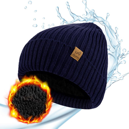 ACUSHLA Waterproof Windproof Winter Hat for Men Women Fleece-Lined Beanie
