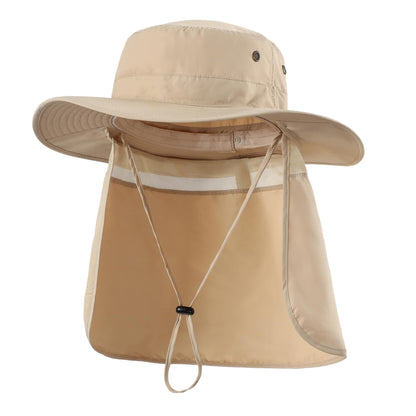 Home Prefer UPF50 Mens Sun Hat with Neck Flap Quick Dry UV Protection Cap Womens Wide Brim Fishing Hat Neck Flap Beach Garden