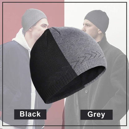 Mens Winter Warm Knitting Hats Plain Skull Beanie Cuff Toboggan Knit Cap