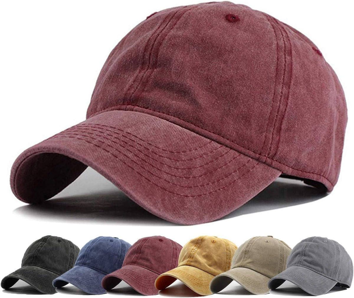HH HOFNEN Baseball Cap Washed Cotton Unstructured Vintage Hat for Men Women