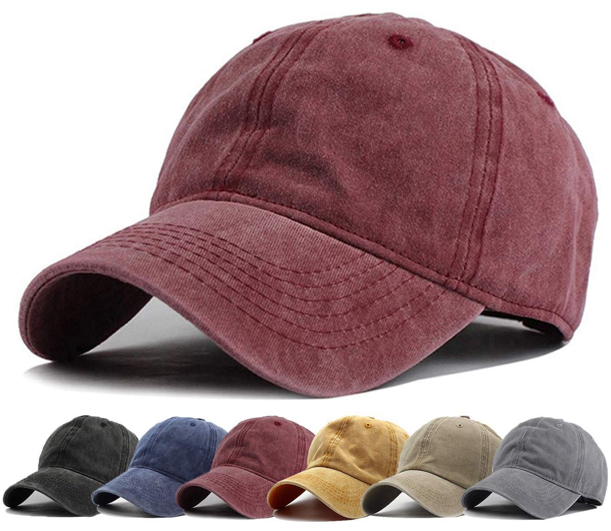 HH HOFNEN Baseball Cap Washed Cotton Unstructured Vintage Hat for Men Women