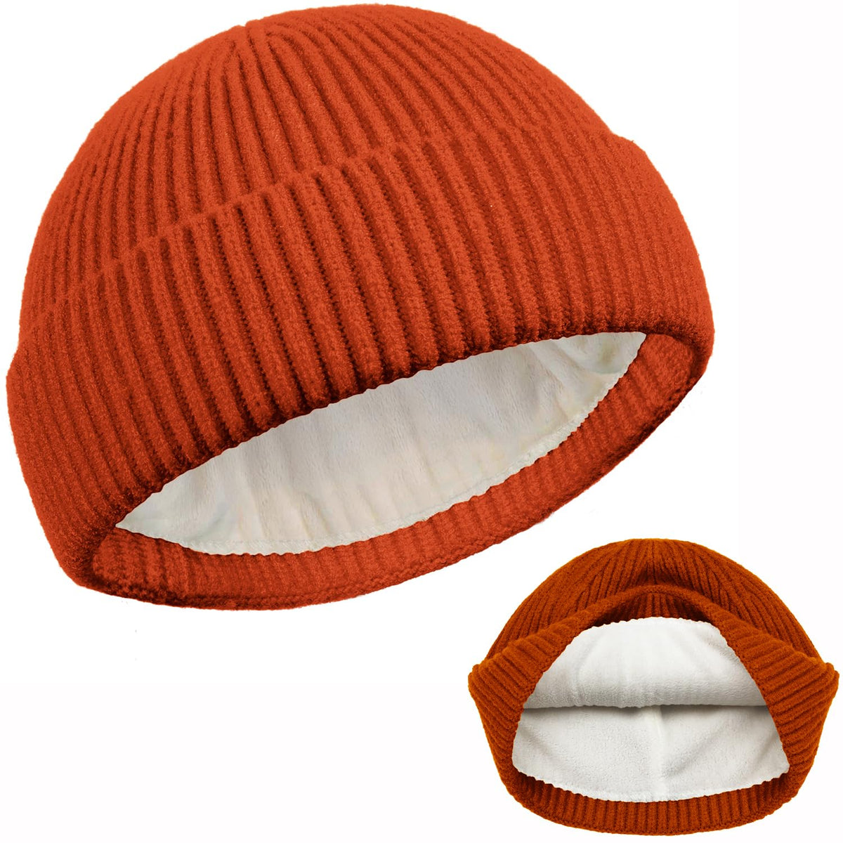 ROYBENS Swag Wool Knit Cuff Short Fisherman Beanie for Men Women Winter Hat